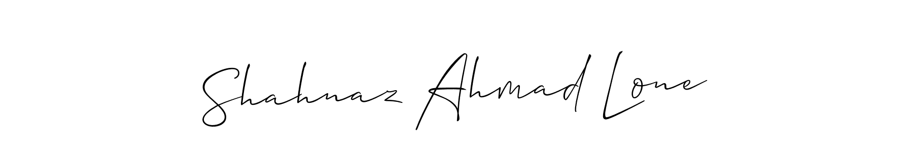 How to make Shahnaz Ahmad Lone name signature. Use Allison_Script style for creating short signs online. This is the latest handwritten sign. Shahnaz Ahmad Lone signature style 2 images and pictures png