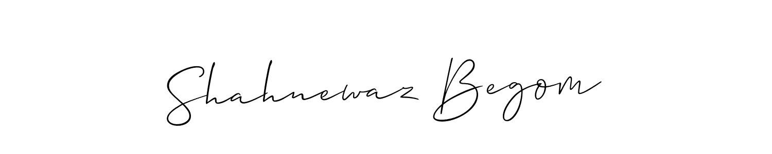 Allison_Script is a professional signature style that is perfect for those who want to add a touch of class to their signature. It is also a great choice for those who want to make their signature more unique. Get Shahnewaz Begom name to fancy signature for free. Shahnewaz Begom signature style 2 images and pictures png