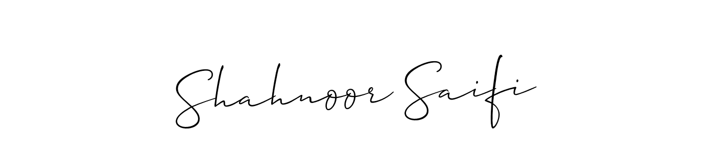 Make a beautiful signature design for name Shahnoor Saifi. With this signature (Allison_Script) style, you can create a handwritten signature for free. Shahnoor Saifi signature style 2 images and pictures png