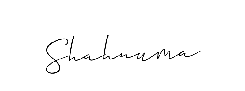 Create a beautiful signature design for name Shahnuma. With this signature (Allison_Script) fonts, you can make a handwritten signature for free. Shahnuma signature style 2 images and pictures png