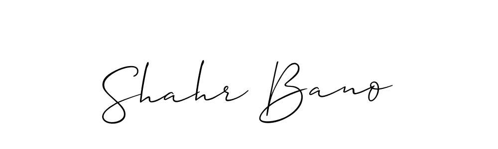 It looks lik you need a new signature style for name Shahr Bano. Design unique handwritten (Allison_Script) signature with our free signature maker in just a few clicks. Shahr Bano signature style 2 images and pictures png