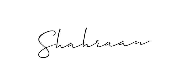 How to make Shahraan signature? Allison_Script is a professional autograph style. Create handwritten signature for Shahraan name. Shahraan signature style 2 images and pictures png