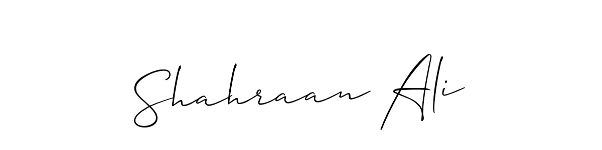 Allison_Script is a professional signature style that is perfect for those who want to add a touch of class to their signature. It is also a great choice for those who want to make their signature more unique. Get Shahraan Ali name to fancy signature for free. Shahraan Ali signature style 2 images and pictures png