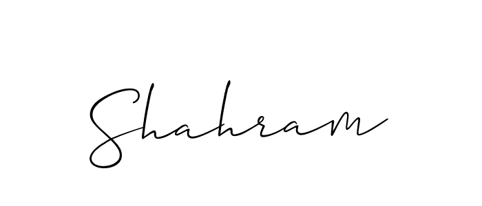 How to make Shahram signature? Allison_Script is a professional autograph style. Create handwritten signature for Shahram name. Shahram signature style 2 images and pictures png