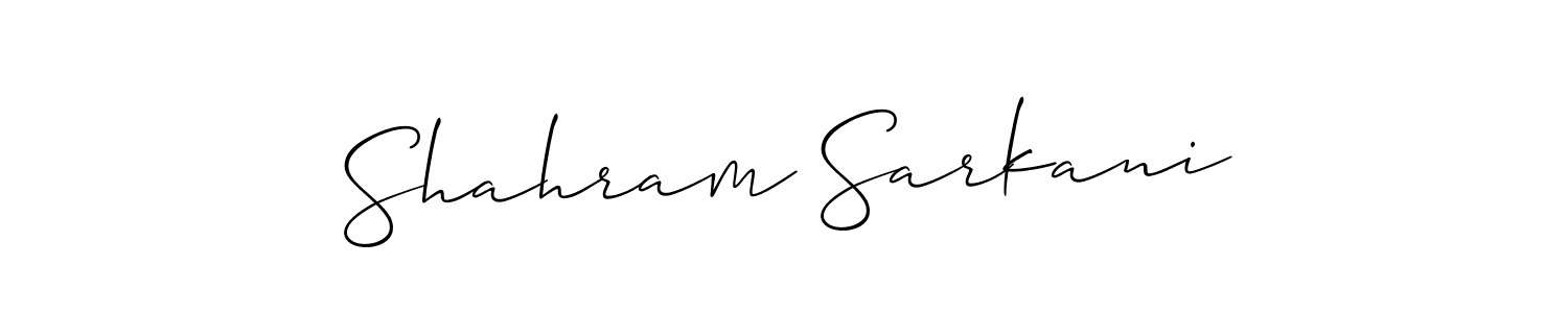Shahram Sarkani stylish signature style. Best Handwritten Sign (Allison_Script) for my name. Handwritten Signature Collection Ideas for my name Shahram Sarkani. Shahram Sarkani signature style 2 images and pictures png