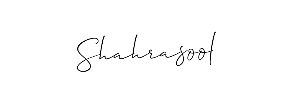 Design your own signature with our free online signature maker. With this signature software, you can create a handwritten (Allison_Script) signature for name Shahrasool. Shahrasool signature style 2 images and pictures png