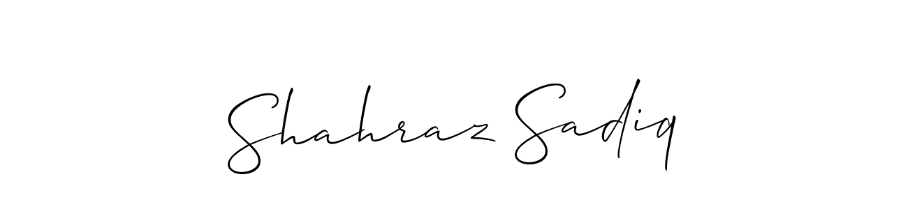 Also we have Shahraz Sadiq name is the best signature style. Create professional handwritten signature collection using Allison_Script autograph style. Shahraz Sadiq signature style 2 images and pictures png