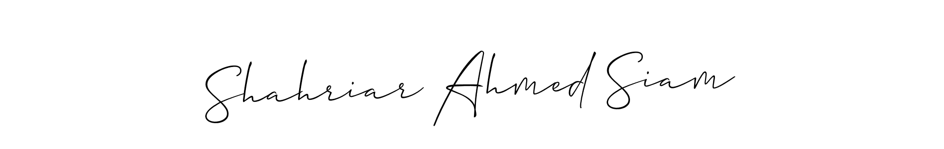 Also You can easily find your signature by using the search form. We will create Shahriar Ahmed Siam name handwritten signature images for you free of cost using Allison_Script sign style. Shahriar Ahmed Siam signature style 2 images and pictures png