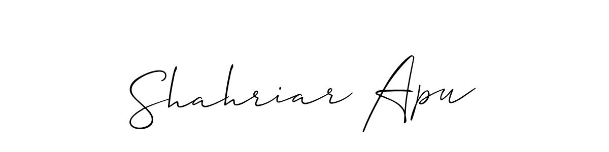 It looks lik you need a new signature style for name Shahriar Apu. Design unique handwritten (Allison_Script) signature with our free signature maker in just a few clicks. Shahriar Apu signature style 2 images and pictures png