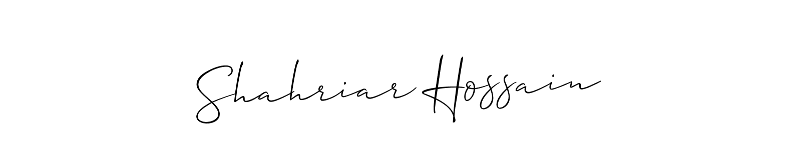 Make a beautiful signature design for name Shahriar Hossain. With this signature (Allison_Script) style, you can create a handwritten signature for free. Shahriar Hossain signature style 2 images and pictures png