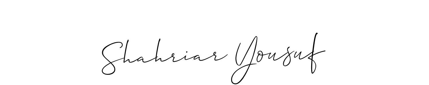 How to make Shahriar Yousuf signature? Allison_Script is a professional autograph style. Create handwritten signature for Shahriar Yousuf name. Shahriar Yousuf signature style 2 images and pictures png