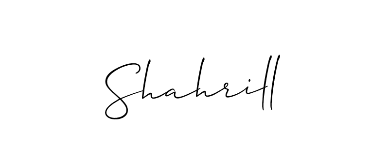 Allison_Script is a professional signature style that is perfect for those who want to add a touch of class to their signature. It is also a great choice for those who want to make their signature more unique. Get Shahrill name to fancy signature for free. Shahrill signature style 2 images and pictures png