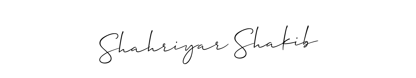 Make a short Shahriyar Shakib signature style. Manage your documents anywhere anytime using Allison_Script. Create and add eSignatures, submit forms, share and send files easily. Shahriyar Shakib signature style 2 images and pictures png