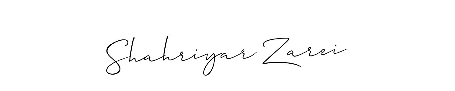 Make a short Shahriyar Zarei signature style. Manage your documents anywhere anytime using Allison_Script. Create and add eSignatures, submit forms, share and send files easily. Shahriyar Zarei signature style 2 images and pictures png