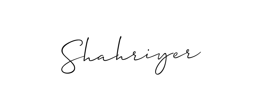 Create a beautiful signature design for name Shahriyer. With this signature (Allison_Script) fonts, you can make a handwritten signature for free. Shahriyer signature style 2 images and pictures png