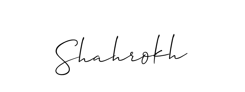 Make a beautiful signature design for name Shahrokh. With this signature (Allison_Script) style, you can create a handwritten signature for free. Shahrokh signature style 2 images and pictures png