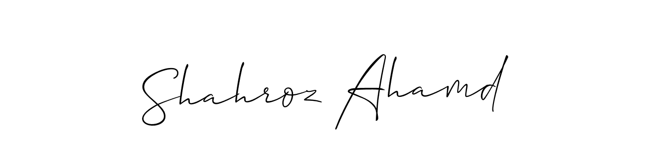 Make a short Shahroz Ahamd signature style. Manage your documents anywhere anytime using Allison_Script. Create and add eSignatures, submit forms, share and send files easily. Shahroz Ahamd signature style 2 images and pictures png