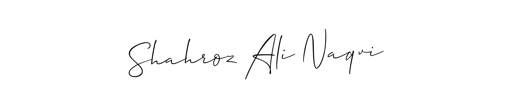 Allison_Script is a professional signature style that is perfect for those who want to add a touch of class to their signature. It is also a great choice for those who want to make their signature more unique. Get Shahroz Ali Naqvi name to fancy signature for free. Shahroz Ali Naqvi signature style 2 images and pictures png