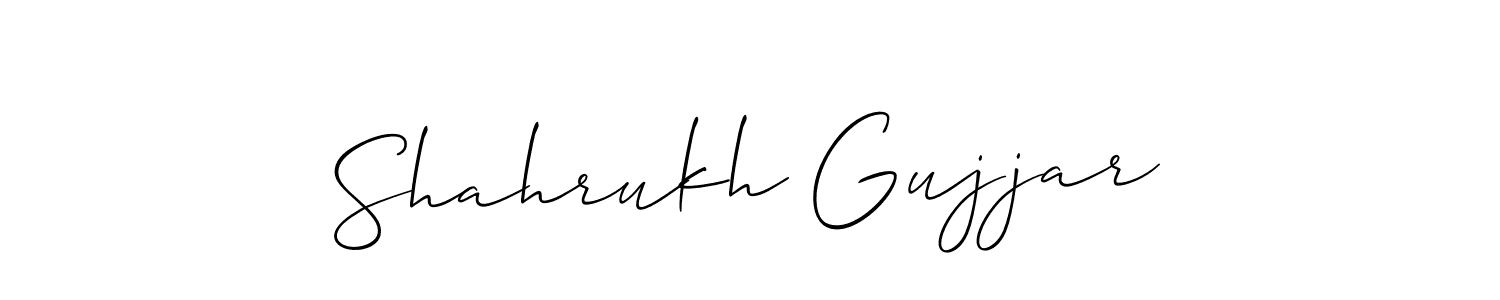 You should practise on your own different ways (Allison_Script) to write your name (Shahrukh Gujjar) in signature. don't let someone else do it for you. Shahrukh Gujjar signature style 2 images and pictures png