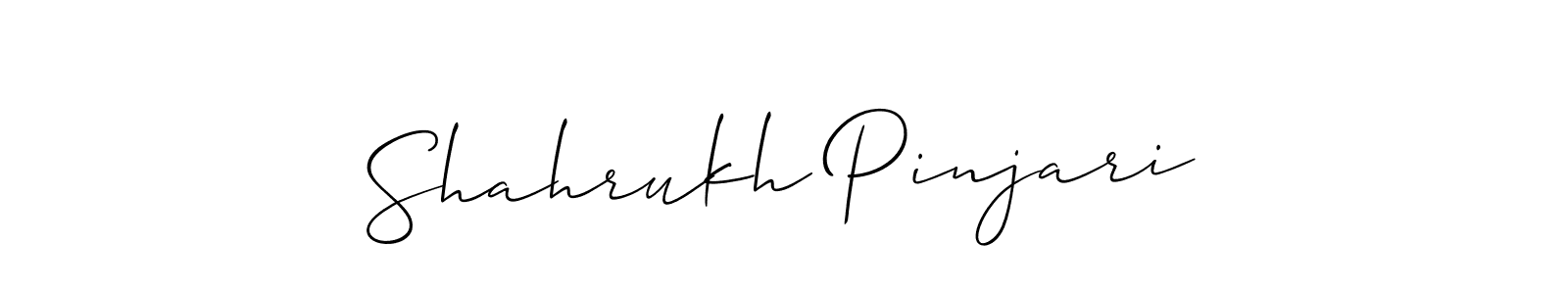 Make a beautiful signature design for name Shahrukh Pinjari. With this signature (Allison_Script) style, you can create a handwritten signature for free. Shahrukh Pinjari signature style 2 images and pictures png