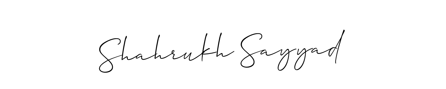 Also You can easily find your signature by using the search form. We will create Shahrukh Sayyad name handwritten signature images for you free of cost using Allison_Script sign style. Shahrukh Sayyad signature style 2 images and pictures png