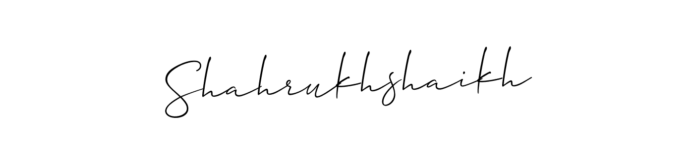 Design your own signature with our free online signature maker. With this signature software, you can create a handwritten (Allison_Script) signature for name Shahrukhshaikh. Shahrukhshaikh signature style 2 images and pictures png