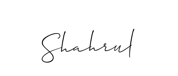 Design your own signature with our free online signature maker. With this signature software, you can create a handwritten (Allison_Script) signature for name Shahrul. Shahrul signature style 2 images and pictures png