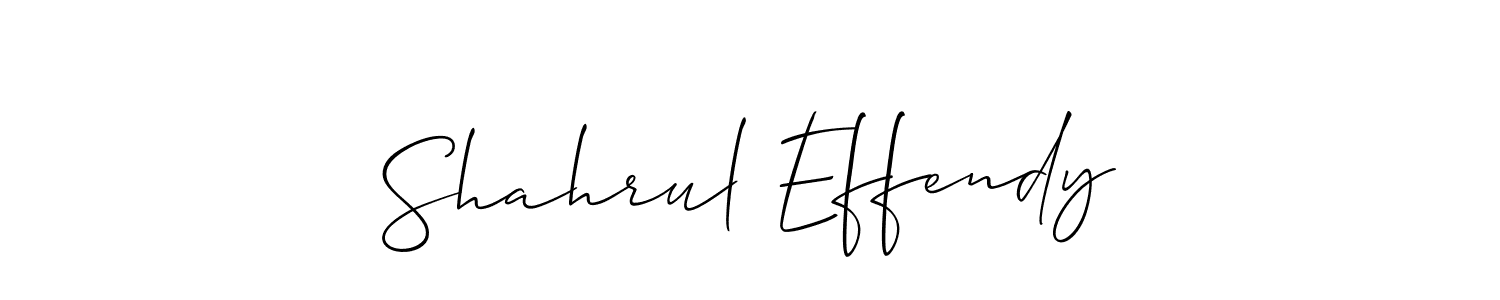How to make Shahrul Effendy name signature. Use Allison_Script style for creating short signs online. This is the latest handwritten sign. Shahrul Effendy signature style 2 images and pictures png