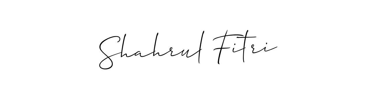 Design your own signature with our free online signature maker. With this signature software, you can create a handwritten (Allison_Script) signature for name Shahrul Fitri. Shahrul Fitri signature style 2 images and pictures png
