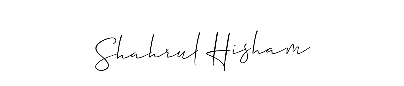 How to make Shahrul Hisham signature? Allison_Script is a professional autograph style. Create handwritten signature for Shahrul Hisham name. Shahrul Hisham signature style 2 images and pictures png