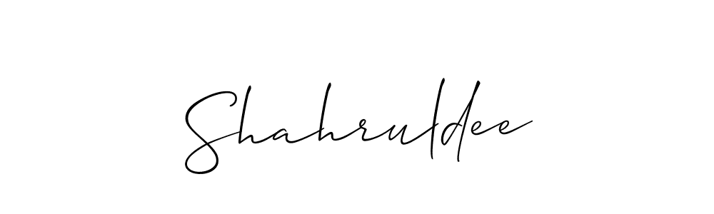 How to Draw Shahruldee signature style? Allison_Script is a latest design signature styles for name Shahruldee. Shahruldee signature style 2 images and pictures png