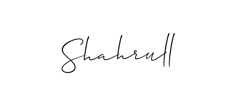 Use a signature maker to create a handwritten signature online. With this signature software, you can design (Allison_Script) your own signature for name Shahrull. Shahrull signature style 2 images and pictures png