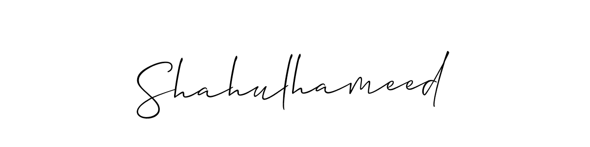 Allison_Script is a professional signature style that is perfect for those who want to add a touch of class to their signature. It is also a great choice for those who want to make their signature more unique. Get Shahulhameed name to fancy signature for free. Shahulhameed signature style 2 images and pictures png