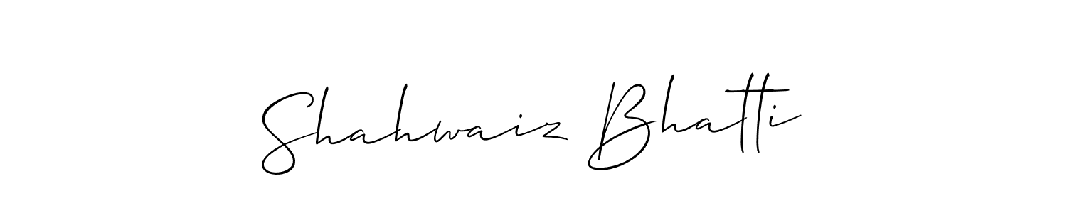 Create a beautiful signature design for name Shahwaiz Bhatti. With this signature (Allison_Script) fonts, you can make a handwritten signature for free. Shahwaiz Bhatti signature style 2 images and pictures png