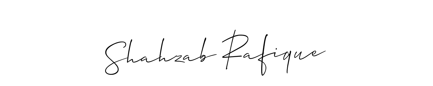 Make a short Shahzab Rafique signature style. Manage your documents anywhere anytime using Allison_Script. Create and add eSignatures, submit forms, share and send files easily. Shahzab Rafique signature style 2 images and pictures png