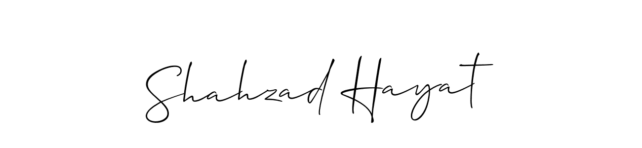 Also we have Shahzad Hayat name is the best signature style. Create professional handwritten signature collection using Allison_Script autograph style. Shahzad Hayat signature style 2 images and pictures png