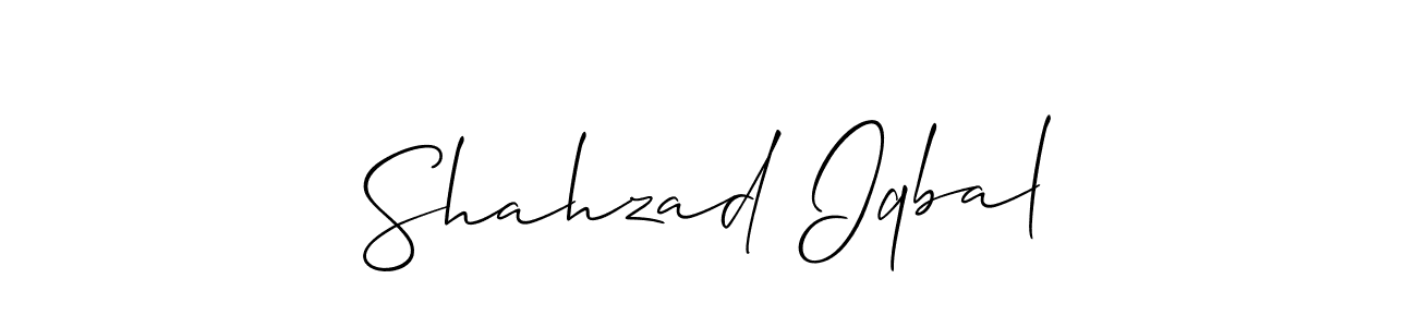 Create a beautiful signature design for name Shahzad Iqbal. With this signature (Allison_Script) fonts, you can make a handwritten signature for free. Shahzad Iqbal signature style 2 images and pictures png