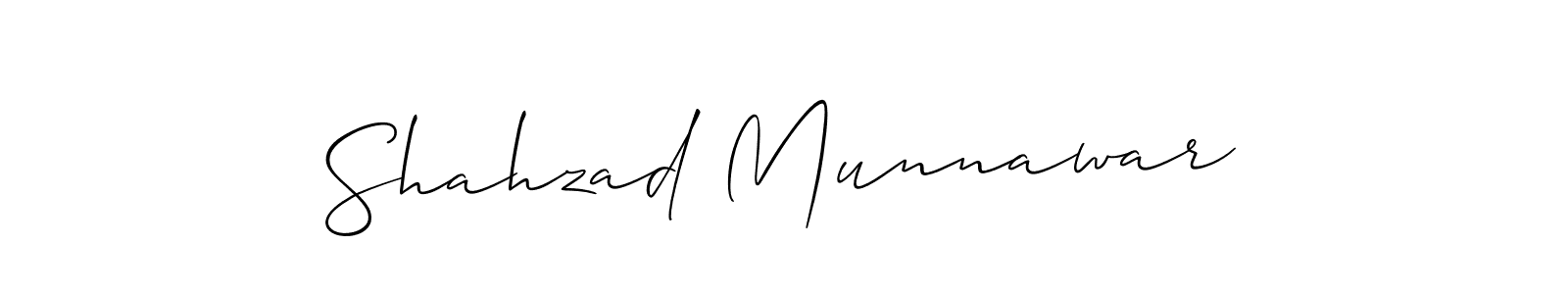 Create a beautiful signature design for name Shahzad Munnawar. With this signature (Allison_Script) fonts, you can make a handwritten signature for free. Shahzad Munnawar signature style 2 images and pictures png