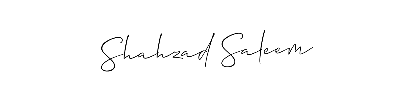 How to make Shahzad Saleem signature? Allison_Script is a professional autograph style. Create handwritten signature for Shahzad Saleem name. Shahzad Saleem signature style 2 images and pictures png
