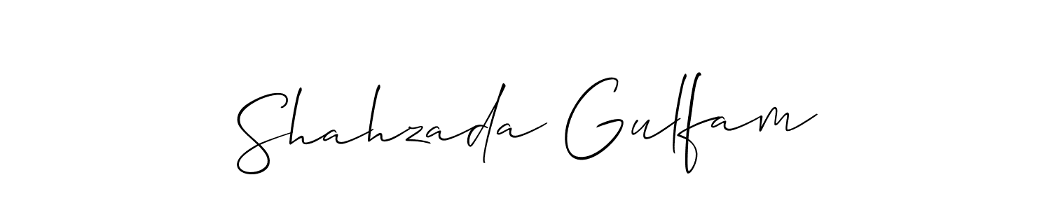 It looks lik you need a new signature style for name Shahzada Gulfam. Design unique handwritten (Allison_Script) signature with our free signature maker in just a few clicks. Shahzada Gulfam signature style 2 images and pictures png