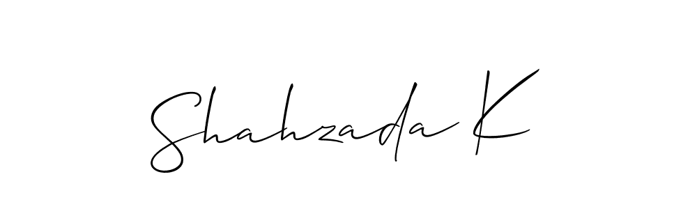 How to Draw Shahzada K signature style? Allison_Script is a latest design signature styles for name Shahzada K. Shahzada K signature style 2 images and pictures png