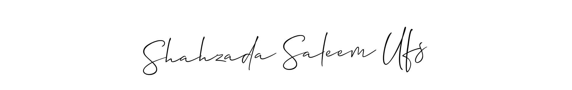 It looks lik you need a new signature style for name Shahzada Saleem Ufs. Design unique handwritten (Allison_Script) signature with our free signature maker in just a few clicks. Shahzada Saleem Ufs signature style 2 images and pictures png