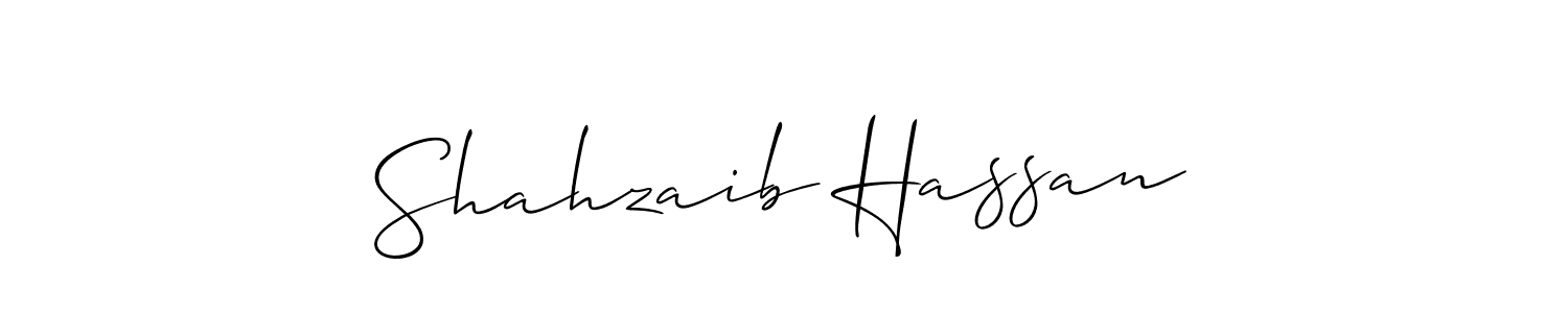 How to make Shahzaib Hassan name signature. Use Allison_Script style for creating short signs online. This is the latest handwritten sign. Shahzaib Hassan signature style 2 images and pictures png