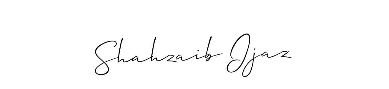 How to make Shahzaib Ijaz name signature. Use Allison_Script style for creating short signs online. This is the latest handwritten sign. Shahzaib Ijaz signature style 2 images and pictures png