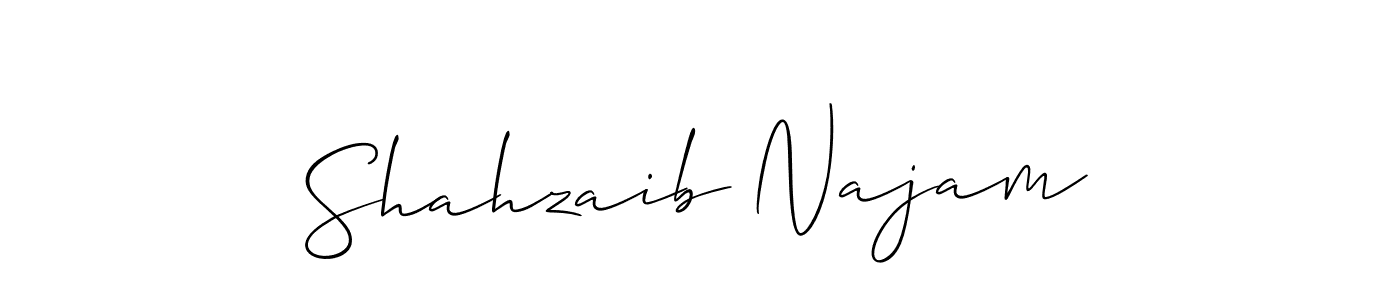 The best way (Allison_Script) to make a short signature is to pick only two or three words in your name. The name Shahzaib Najam include a total of six letters. For converting this name. Shahzaib Najam signature style 2 images and pictures png