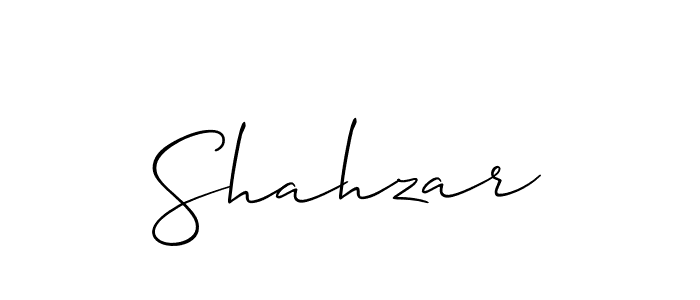 Use a signature maker to create a handwritten signature online. With this signature software, you can design (Allison_Script) your own signature for name Shahzar. Shahzar signature style 2 images and pictures png