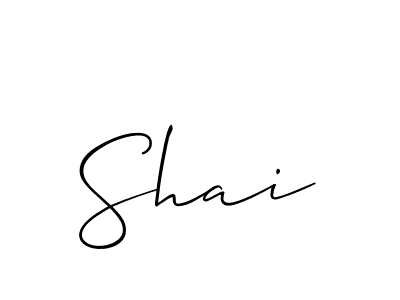 Design your own signature with our free online signature maker. With this signature software, you can create a handwritten (Allison_Script) signature for name Shai. Shai signature style 2 images and pictures png