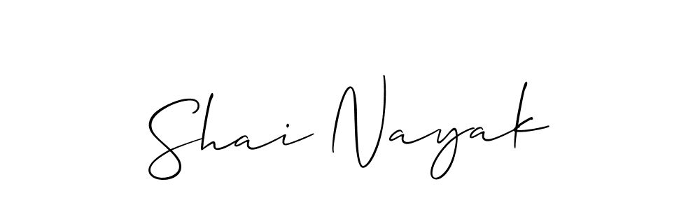 Design your own signature with our free online signature maker. With this signature software, you can create a handwritten (Allison_Script) signature for name Shai Nayak. Shai Nayak signature style 2 images and pictures png