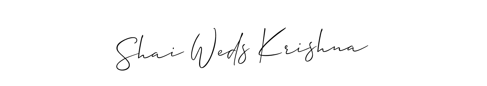 Design your own signature with our free online signature maker. With this signature software, you can create a handwritten (Allison_Script) signature for name Shai Weds Krishna. Shai Weds Krishna signature style 2 images and pictures png