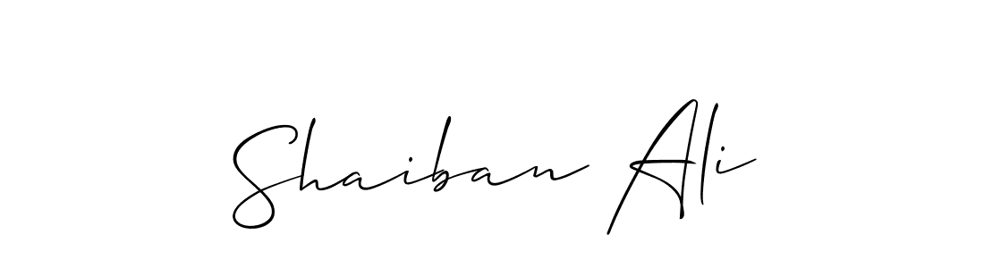 How to make Shaiban Ali name signature. Use Allison_Script style for creating short signs online. This is the latest handwritten sign. Shaiban Ali signature style 2 images and pictures png